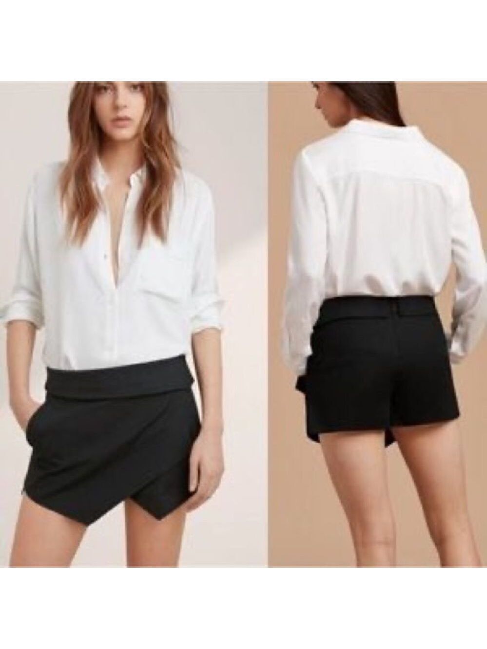 ARITZIA Talula Berklee Origami Envelope skort skirt black Sz 2🔥
